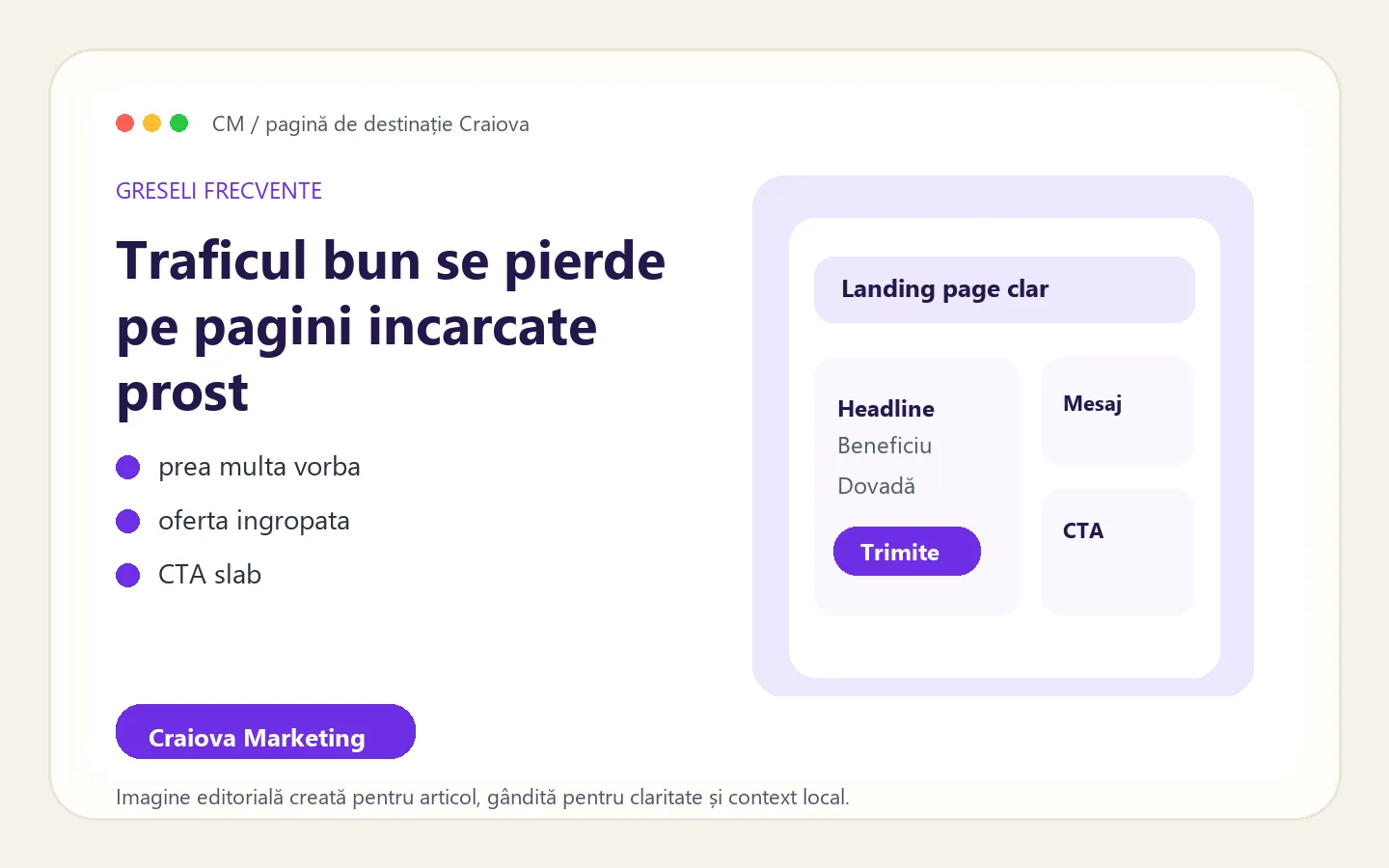Interfata editoriala despre greselile frecvente din paginile de campanie