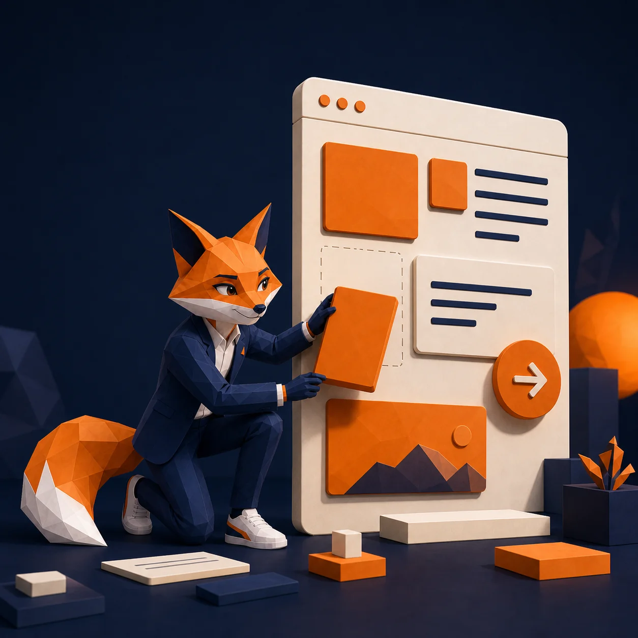 Mascota Craiova Marketing verificând un site
