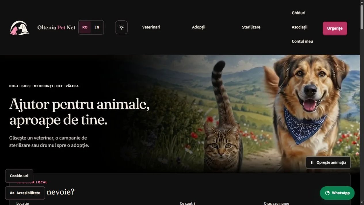Site-ul Oltenia Pet Net