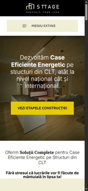 Sttage: Pagina principală pe telefon
