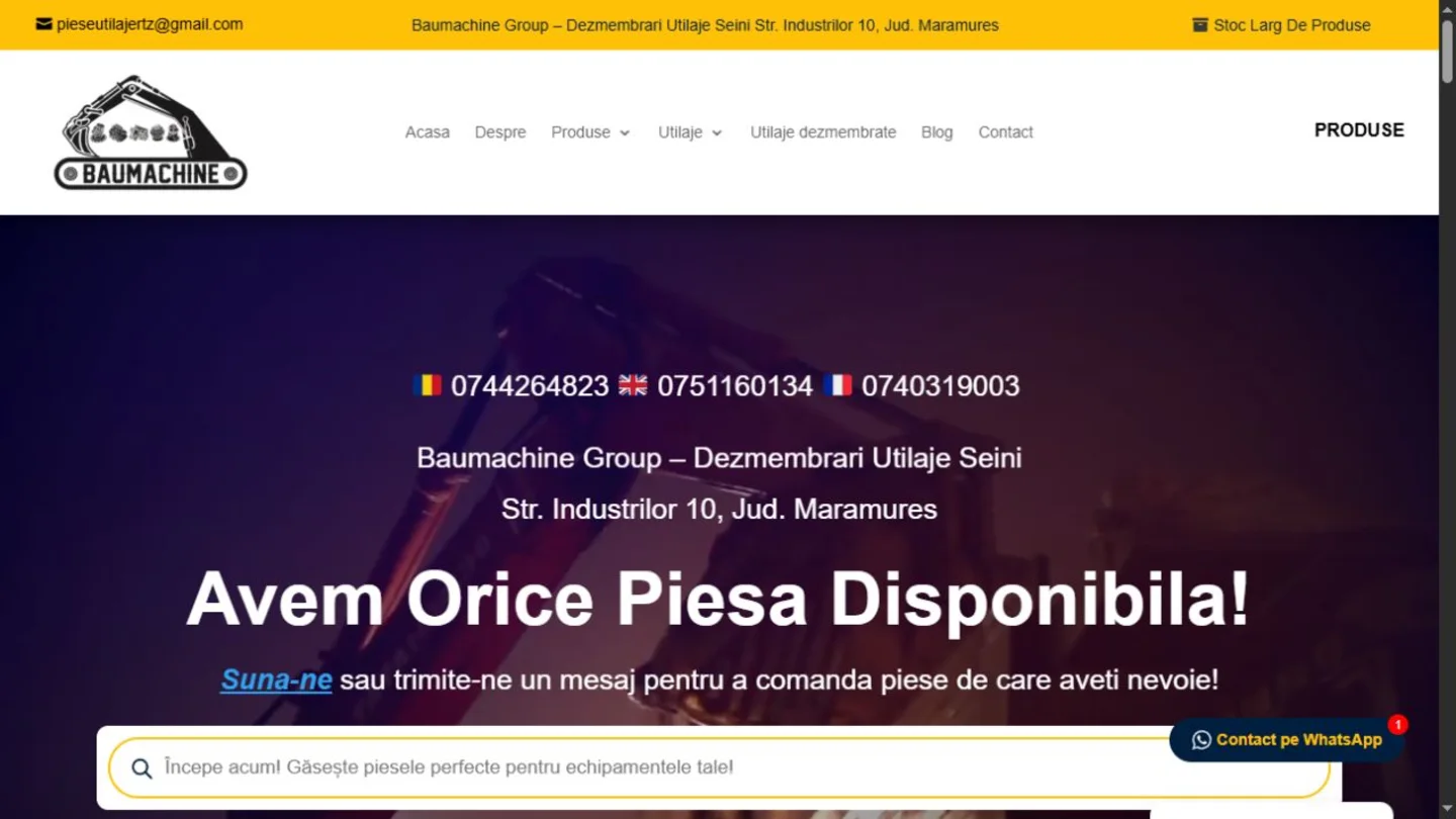 Pagina principală Baumachine pentru piese și utilaje grele
