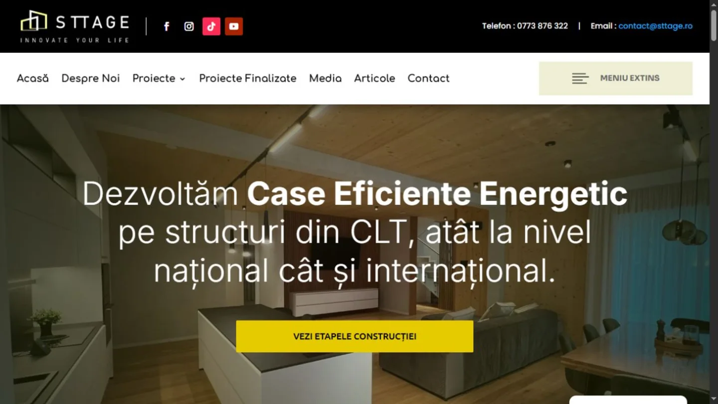 Pagina principală Sttage pentru construcția caselor eficiente energetic din CLT